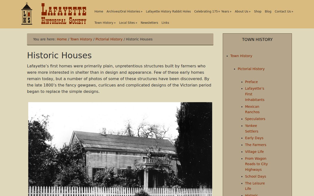 Lafayette previous residents research through historic houses