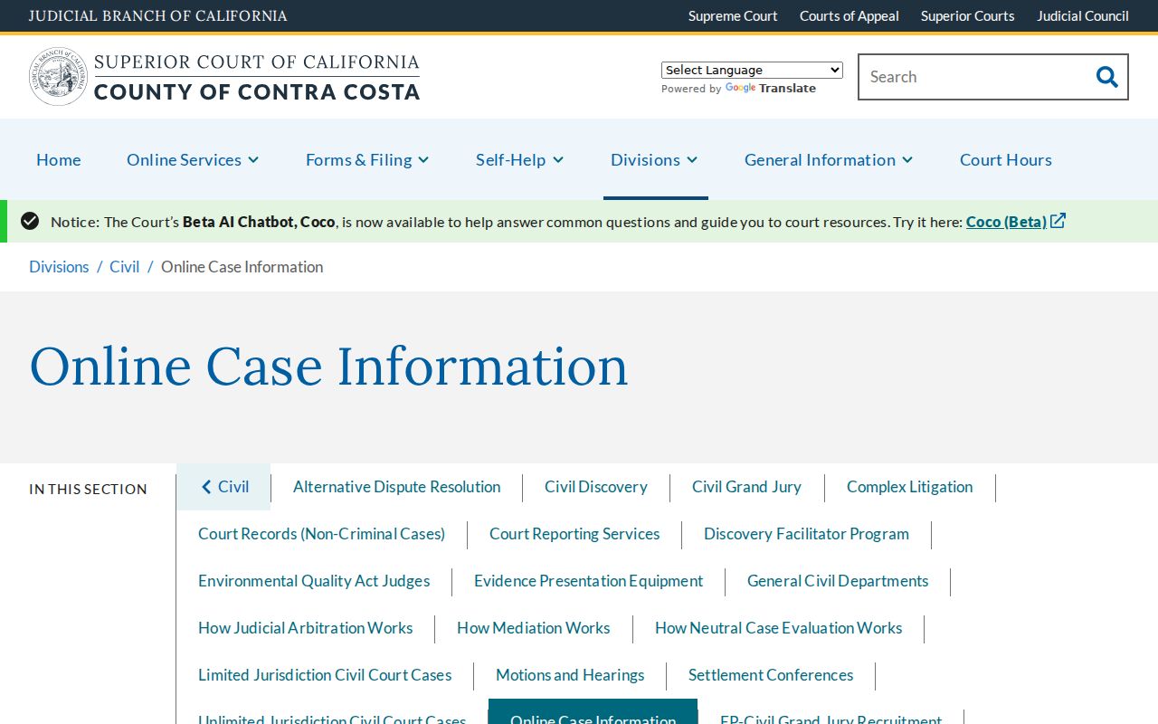 Lafayette resident lookup civil online case information